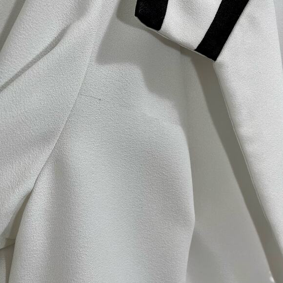 Vintage 90s Habits White Black Geometric Retro Blazer - Size 16W - Picture 5 of 8